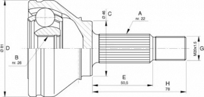 OPEN PARTS cvj576010 -  Шарнирный комплект, приводной вал
